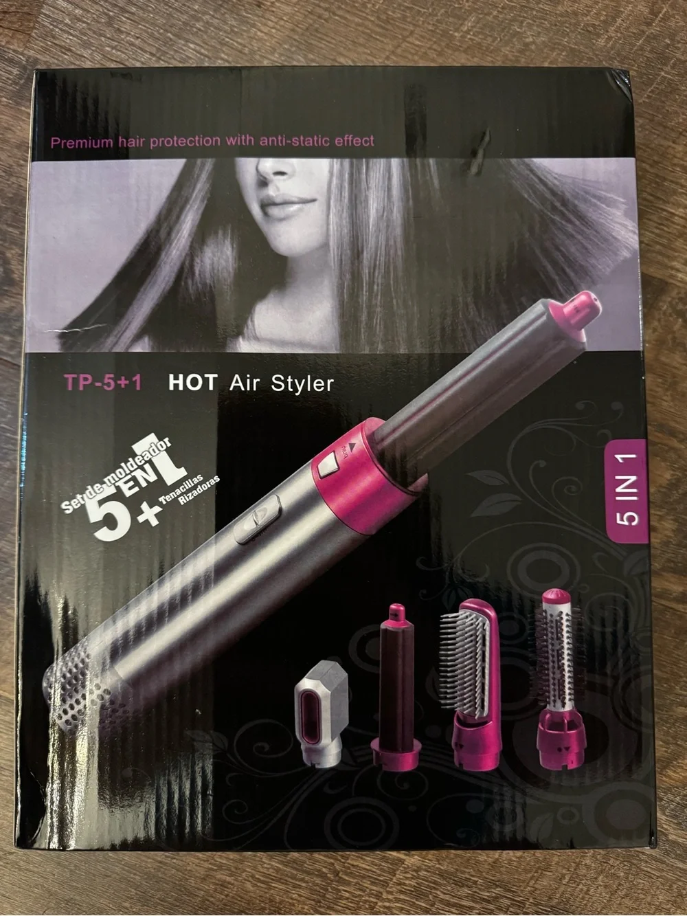 Hot Air Styler 5-in-1 Hair Dryer Brush - Pink & Silver